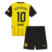 Camisa de Futebol Borussia Dortmund Julian Brandt #10 Equipamento Principal Infantil 2024-25 Manga Curta (+ Calças curtas)